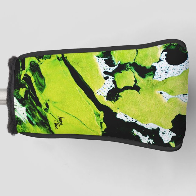 SPWW Keylime n' Slide Black & Green Abstrakt Golf Headcover (Vorderseite)