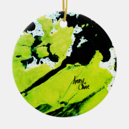 SPWW Keylime n' Slide Green & Black Abstrakt Keramik Ornament