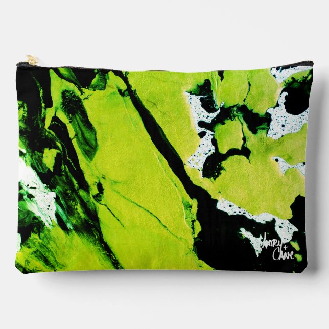 SPWW Keylime n' Slide Green & Black Abstrakt Large Zubehörtasche (Vorderseite)