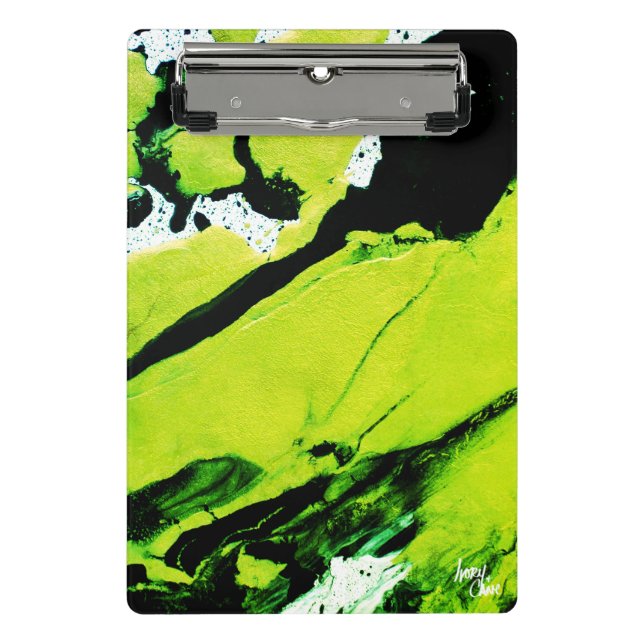 SPWW Keylime n' Slide Green & Black Abstrakt Mini Klemmbrett (Vorderseite)