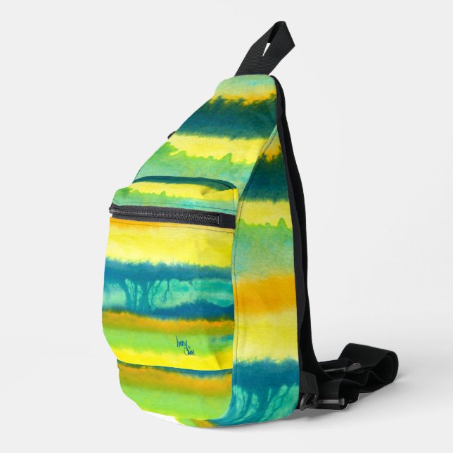 SPWW Tangoed Tier Aquamarin Grün & Orange Crossbod Crossbody Bag (Rechte Ecke)