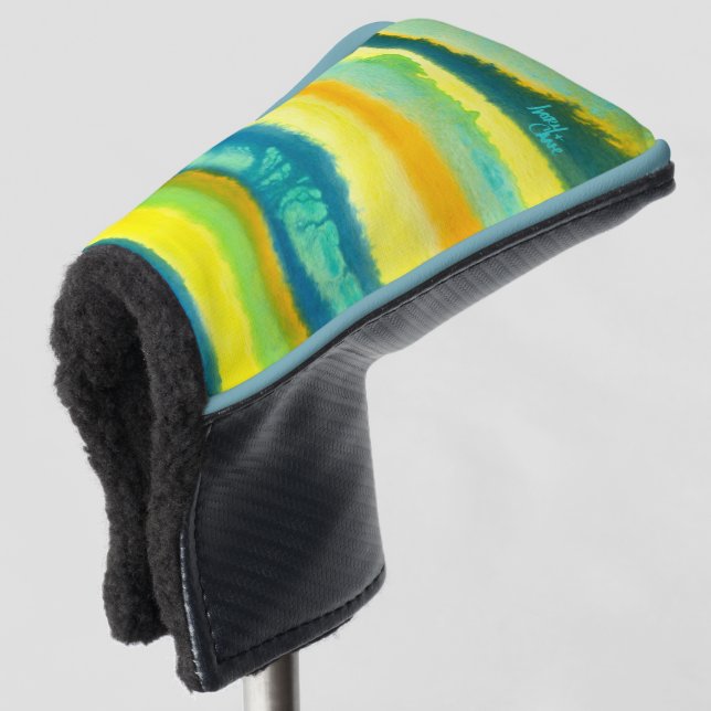 SPWW Tangoed Tiers Aquamarin grün und orange Golf Headcover (3/4 Vorderseite)