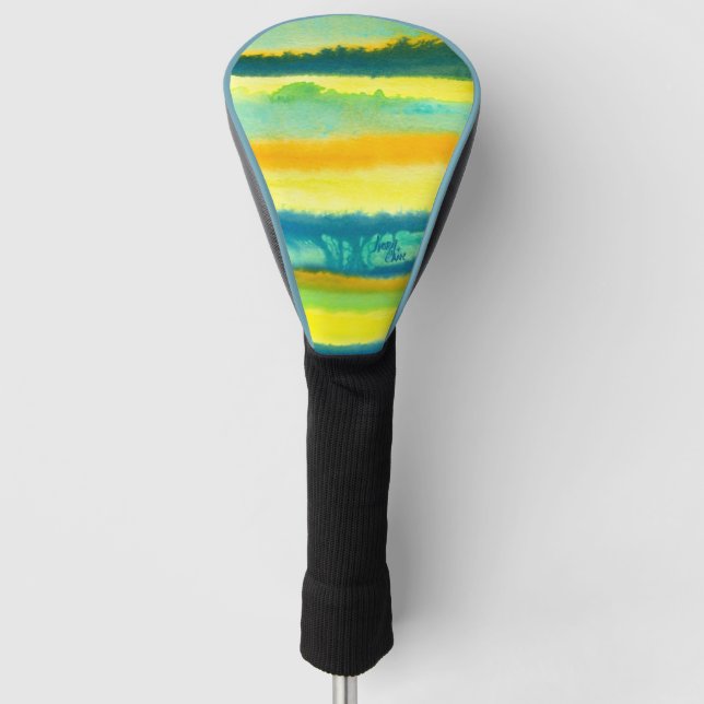 SPWW Tangoed Tiers Aquamarin grün und orange Golf Headcover (Vorderseite)