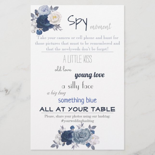 Spy Bridal Wedding Game Flyer (Vorne)