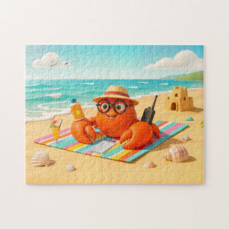 Spy Crab Relaxing On Beach With Mission Gear