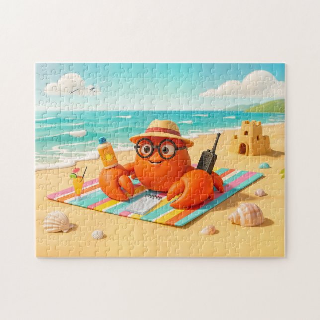 Spy Crab Relaxing On Beach With Mission Gear (Horizontal)