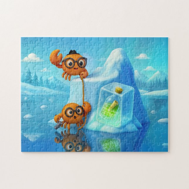 Spy Crabs Climbing Iceberg For Secret Message (Horizontal)