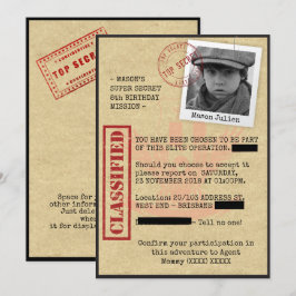 Spy Geburtstagsparty Einladung