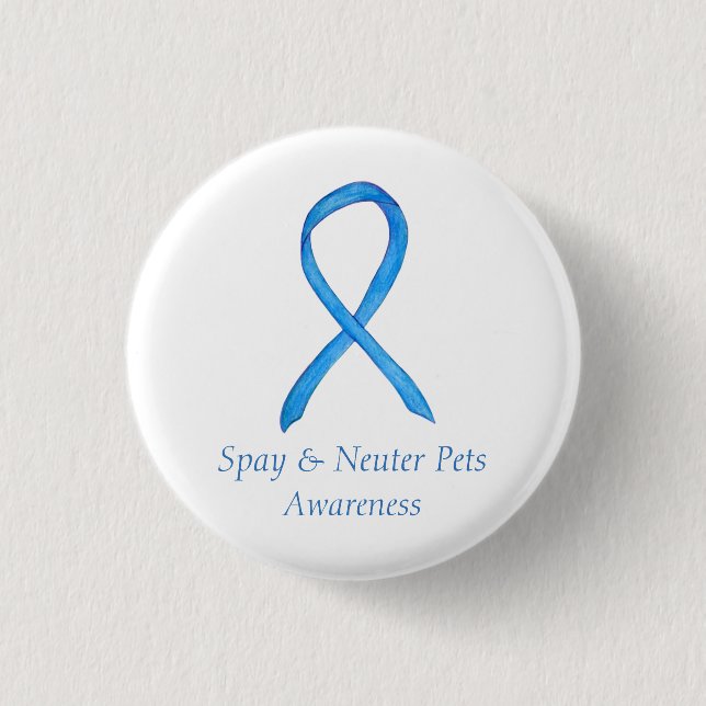 Spy/Neuter Pets Awareness Custom Ribbon Art Button (Vorderseite)