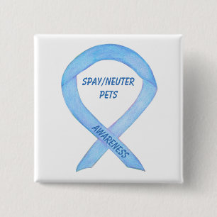Spy/Neuter Pets Awareness Custom Ribbon Art Button