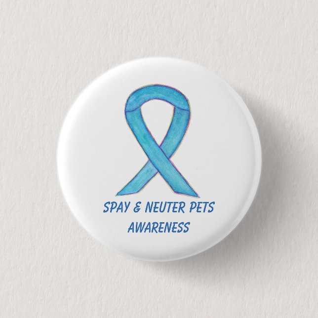 Spy/Neuter Pets Awareness Custom Ribbon Art Button (Vorderseite)