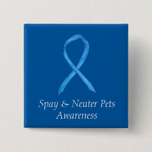 Spy/Neuter Pets Awareness Ribbon Custom Art Button