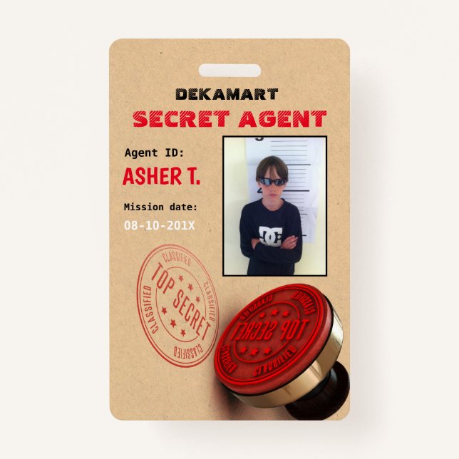 Spy Party Secret Agent Company Abzeichen Ausweis (Vorderseite)