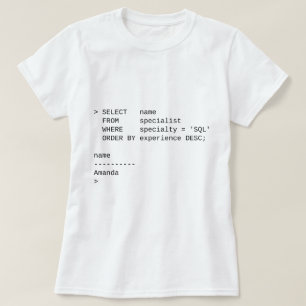 SQL Database Specialist: Amanda T-Shirt