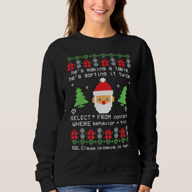 SQL-Klausel kommt zu städtischem Weihnachtsangebot Sweatshirt (Vorderseite)
