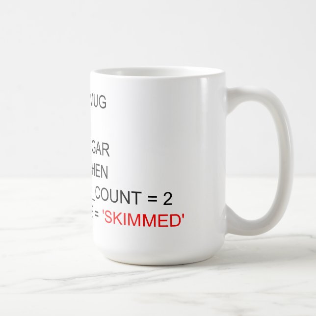 SQL-PROGRAMMIERTELEFON-TASSE KAFFEETASSE (Rechts)