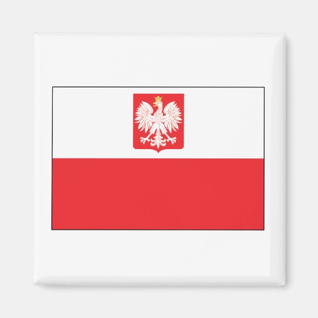 SqPolish Falcon Flag Square Magnet (Vorne)