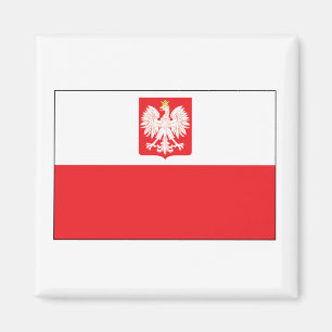 SqPolish Falke-Flaggen-Quadrat-Magnet Magnet