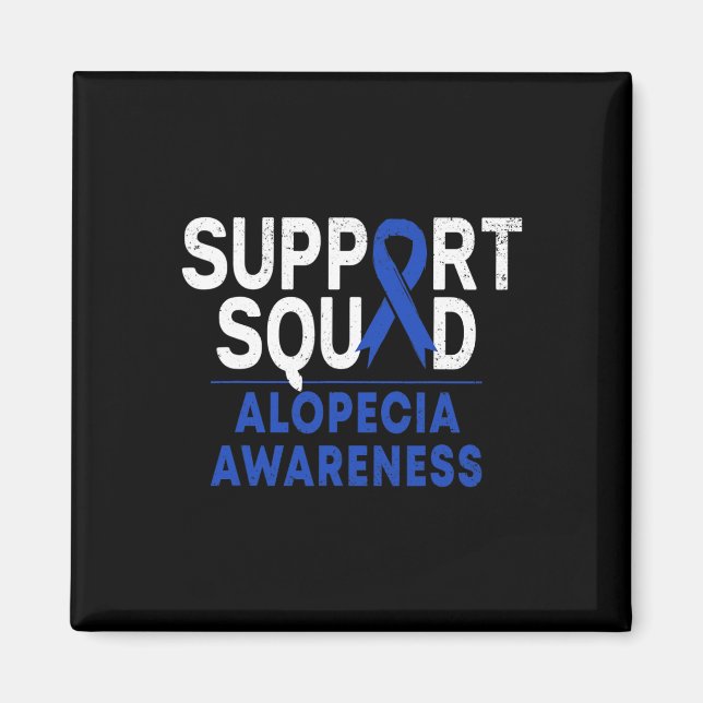 Squad Alopecia Awareness Blue Om Ribbon Krieger Magnet (Vorne)