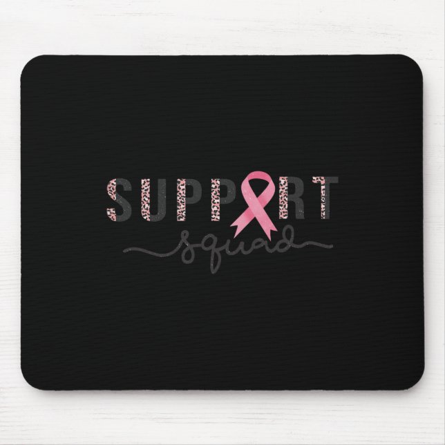 Squad Brustkrebsbewusstsein Leopard Pink Ribbon  Mousepad (Vorne)