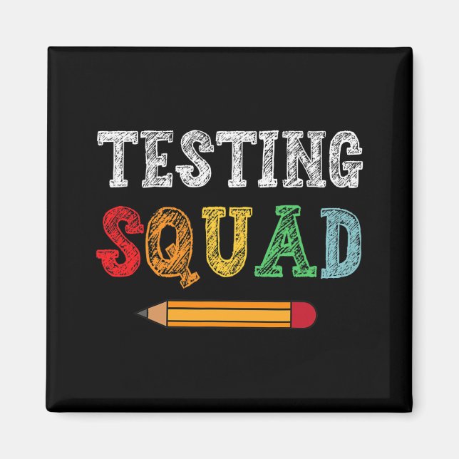 Squad Costume Test Day Lehrer Student Funny Schoo Magnet (Vorne)
