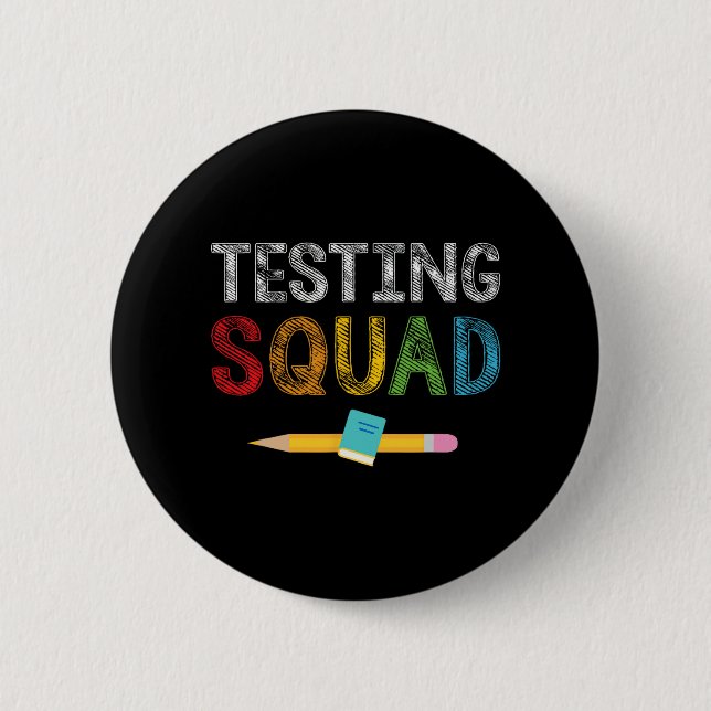 Squad Costume Test Day Teacher Student Button (Vorderseite)