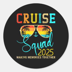 Squad Crew Cruise 2025 Sommerferien Matching Fa Runder Aufkleber