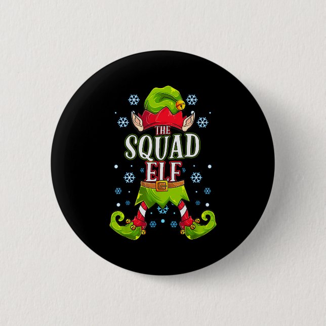 Squad Elf Matching Family Group Christmas Party  Button (Vorderseite)