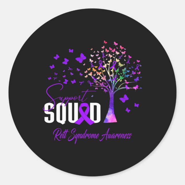 Squad for Rett Syndrome Awareness Runder Aufkleber (Vorderseite)