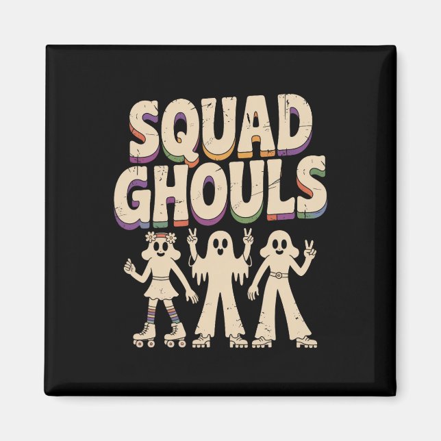 Squad Ghosts Matching Funny Halloween 3 Magnet (Vorne)
