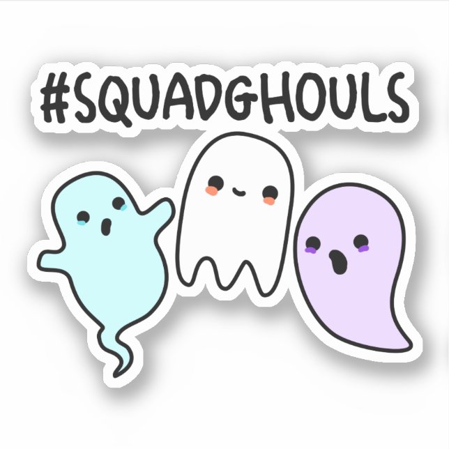 Squad Ghouls Funny Halloween Ghost Pun Aufkleber (Vorderseite)