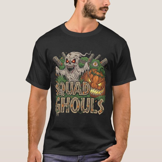 Squad Ghouls Halloween Graveyard Horror T-Shirt (Vorderseite)