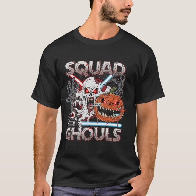 Squad Ghouls Sci-Fi Halloween-Horror T-Shirt (Vorderseite)