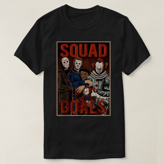 Squad Goals Fun Halloween Kostüm Horror Movie Cre T-Shirt (Design vorne)
