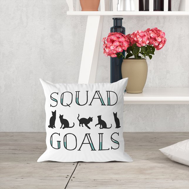 Squad Goals Niedlich Cat Kissen (Von Creator hochgeladen)
