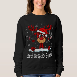 Squad Kariert Rentier Weihnachtsmannmütze Lehrer C Sweatshirt