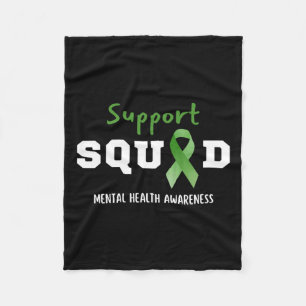 Squad Mental Health Awareness Fun Green Ribbon Fleecedecke