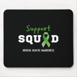 Squad Mental Health Awareness Fun Green Ribbon Mousepad