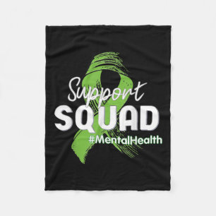 Squad Mental Health Awareness Lime Green Ribbon 1 Fleecedecke