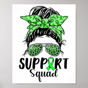 Squad Mental Health Awareness Monat Messy Bun Woma Poster