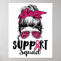 Squad Messy Bun Pink Krieger Brustkrebs Awarene