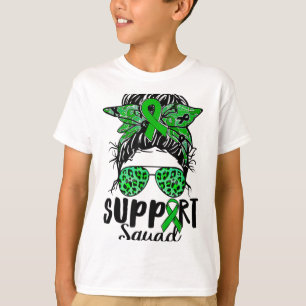 Squad Messy Bun Warrior Green Mental Health-Proble T-Shirt