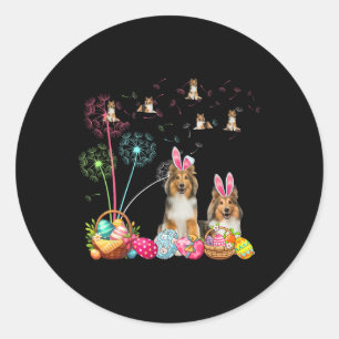 Squad Oaster Couple Bunny Shelties Dandela Hunt Runder Aufkleber