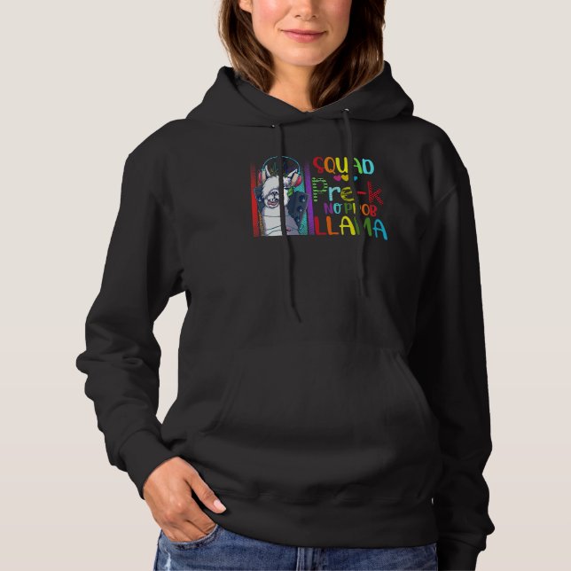 Squad Pre K Teacher Back To School No Prob Llama G Hoodie (Vorderseite)