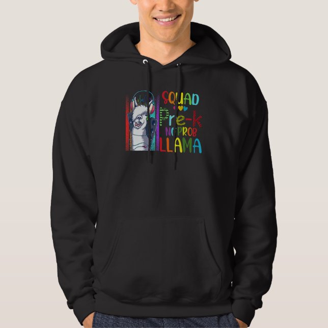 Squad Pre K Teacher Back To School No Prob Llama G Hoodie (Vorderseite)