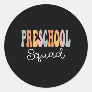 Squad Retro Groovy Frauen glücklich ersten Schulta Runder Aufkleber