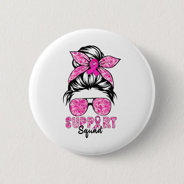 Squad Team Breast Cancer Awareness Warrior Button (Vorderseite)
