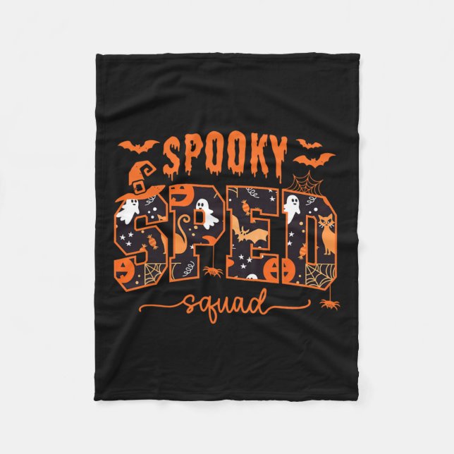 Squad Team Special Bildung Teacher Halloween Fleecedecke (Vorderseite)