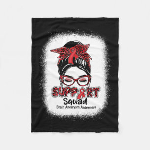 Squad Unordentliche Bun Burgunderrote Schleife Hir Fleecedecke