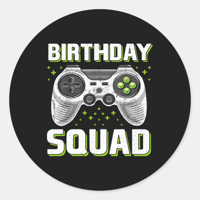 Squad Video Game Controller für Gamer Boys Girls Runder Aufkleber (Vorderseite)